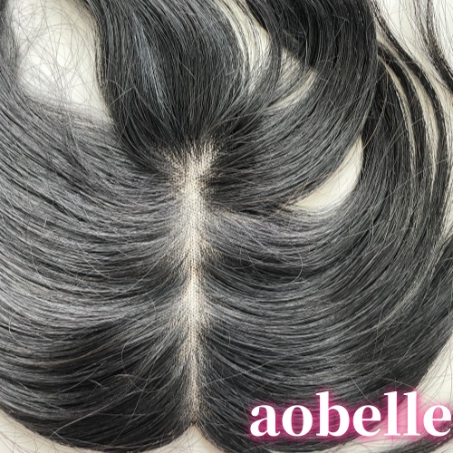 分け目ヘアーピース、レース手植え　人毛100%レミヘアー
